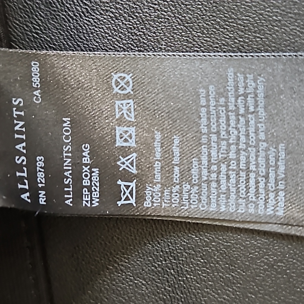 Allsaints black leather zep leather box bag-READ - Picture 8 of 13